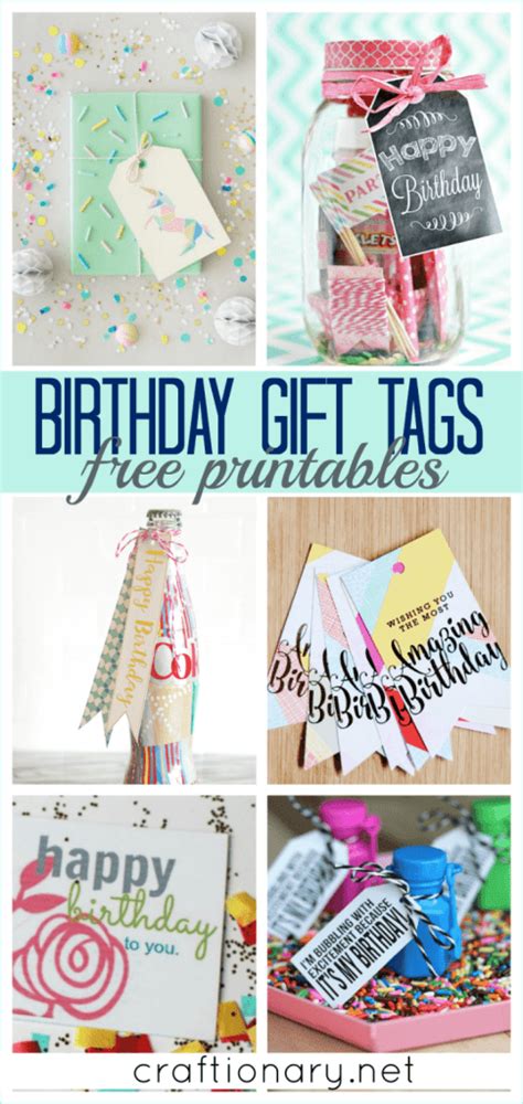 birthday gift tags printables   wow  recipient craftionary
