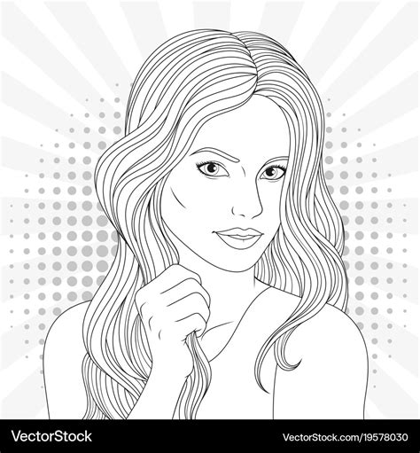 beautiful girl coloring pages royalty  vector image