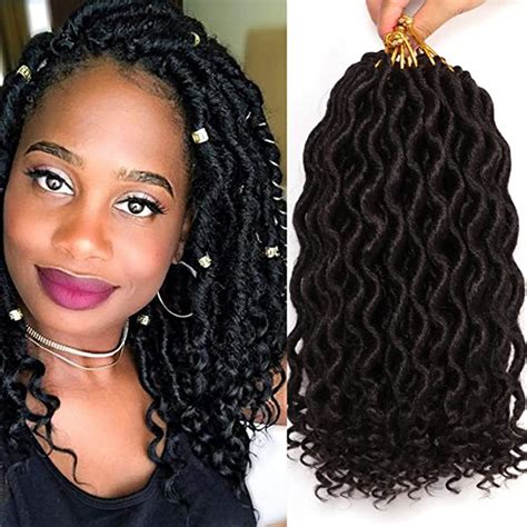 Wavy Faux Locs Crochet Braids With Curly Ends 6 Packs