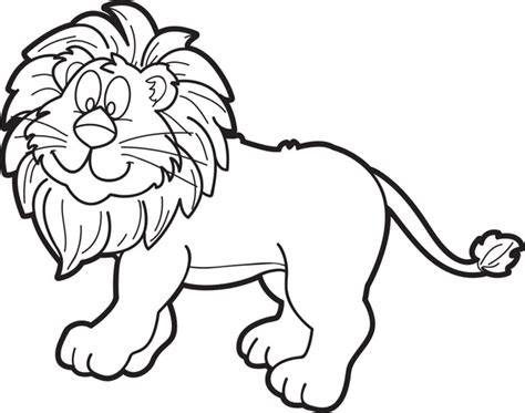printable cartoon male lion coloring page  kids supplyme