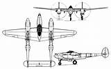 Lightning 38 Lockheed Fighter Drawing Ww2 Aircraft Three Planes Aviastar Choose Board sketch template