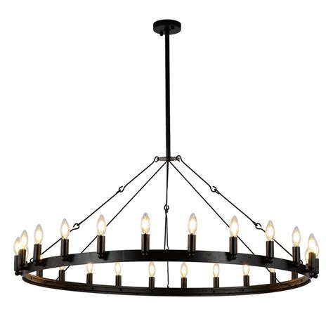 unbranded vintage  light black candle style wagon wheel chandelier ch gy   home depot