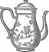 Clip Teapot Vintage Clipart Drawing Tea Graphics Fairy Pot Kettle Border Illustration Wonderland Alice Pots Thegraphicsfairy Cliparts Tall Graphic Library sketch template