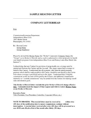 agent  record letter sample
