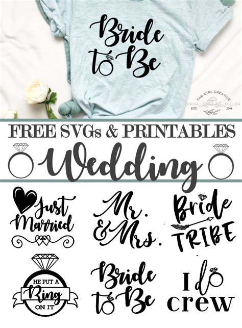 wedding svgs printables  clipart  girl creative