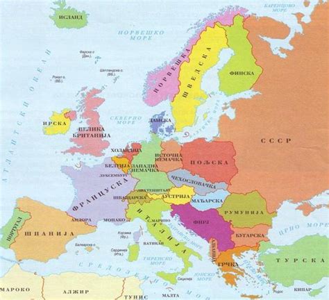 Karta Evrope Sa Drzavama Karta