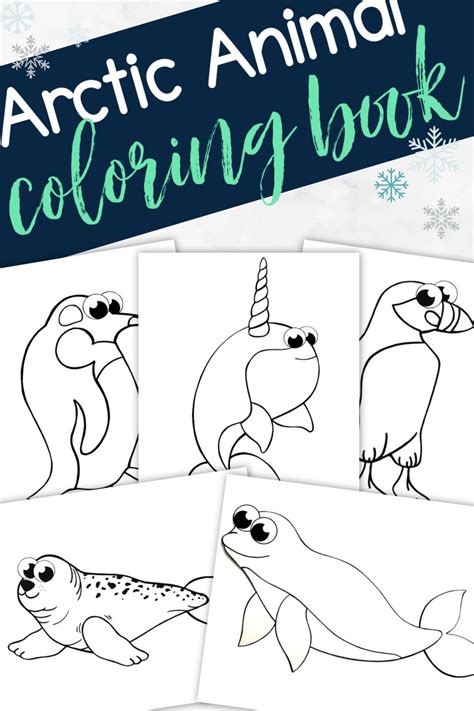 printable arctic animal coloring book simple mom project