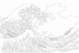 Hokusai Kanagawa Printables Rawpixel sketch template