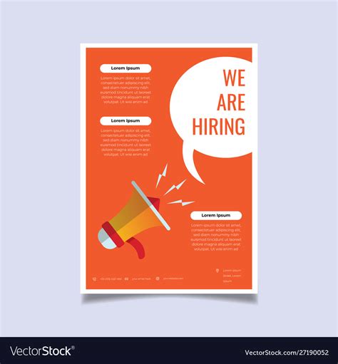 hiring poster  banner design job vacancy vector image
