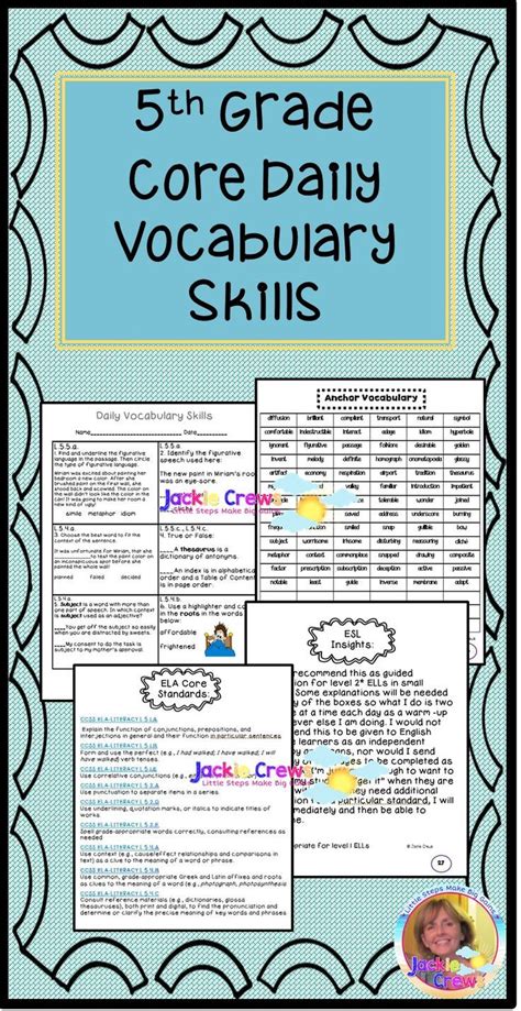pages   grade vocabulary core standards  review