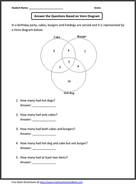 venn diagram practice worksheet myschoolsmathcom
