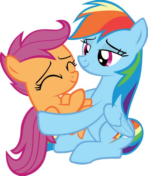 Scootalove Rainbow Dash Holding Scootaloo By Red4567 2