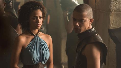 game of thrones nathalie emmanual talks sex between messandei and greyworm youtube
