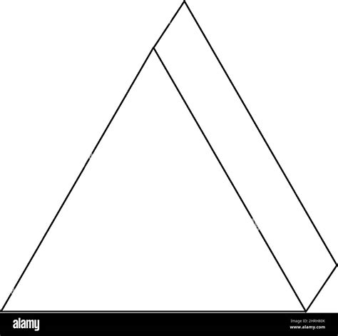 triangular prism shape doodle outline  colouring illustration stock