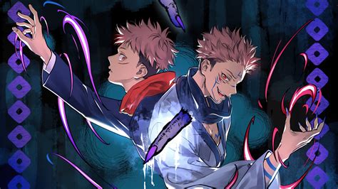 sukuna yuji itadori de jujutsu kaisen anime fondo de