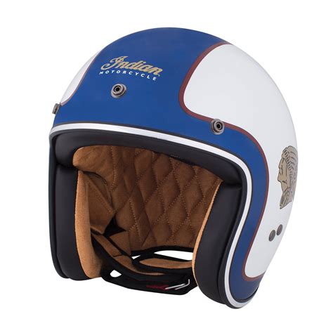 tone retro open face helmet bluewhite indian motorcycle