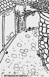 Coloring Kids Street Cyanus Centaurea Village Secret Way Little Pages sketch template