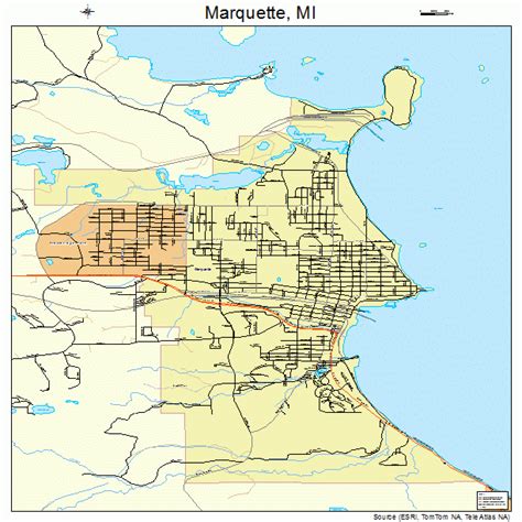 marquette michigan street map