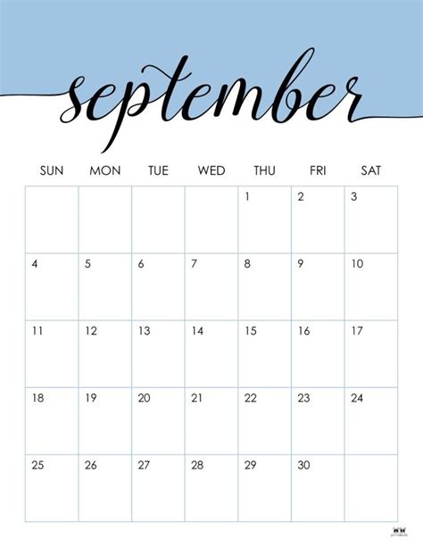 printable september  calendar style    september calendar