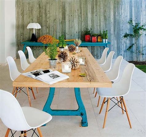 combining country dining tables  modern chairs  trendy