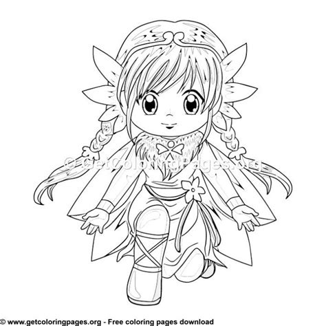 coloring pages  chibi elf