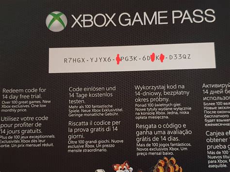 game pass  day trial code xboxone