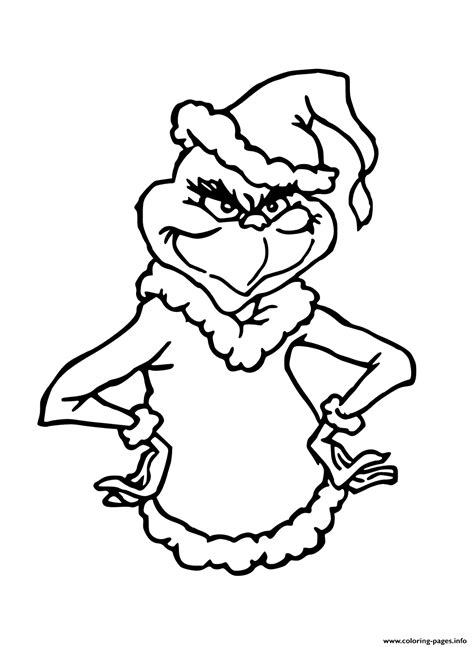 grinch stole christmas coloring page printable