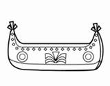 Coloring Boat Indian Canoes Pages Coloringcrew sketch template