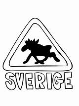 Moose Swedish Ausmalbilder Crossing Ausmalbild Sverige Schwedisches Designlooter sketch template