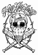 Tattoo Drawings Crazy Skull Tattoos Designs Bandana Cloud Chicano Coloring Sketches Sketch Quotes Common Gangsta Sleeve Sun Pages Skulls Stencils sketch template