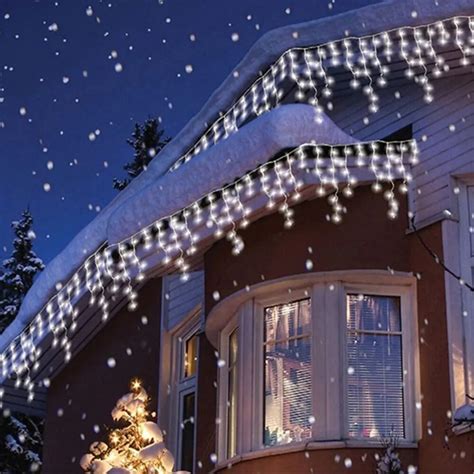 kmashi connectable  led curtain icicle string lights led fairy twinkle christmas lamp icicle