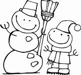 Coloring Snowman Year Printable Pages sketch template