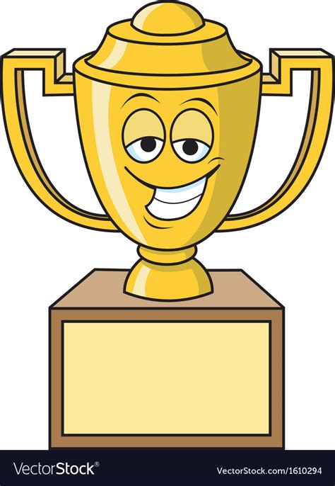cartoon smiling trophy royalty  vector image