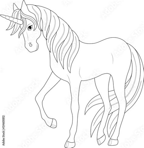 cute fairy unicorn coloring page stock image  royalty  vector