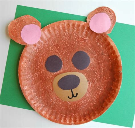 fuzzy brown bear craft      paper  glue