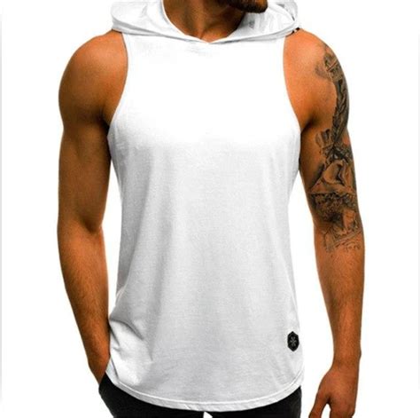 New Popular Men Plain Tank Top Hoodie Fitness Pullover Sleeveless Swea