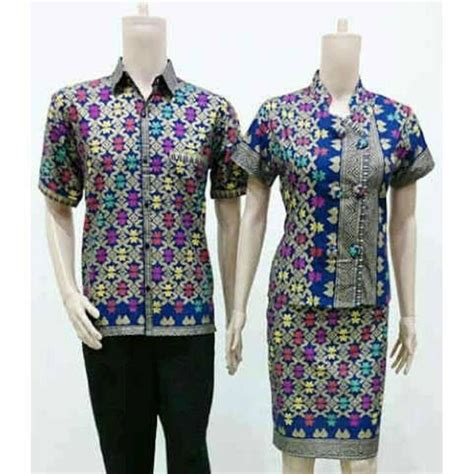 Jual Setelan Batik Couple Rok Pendek Baju Batik Pasangan Seragam Pesta