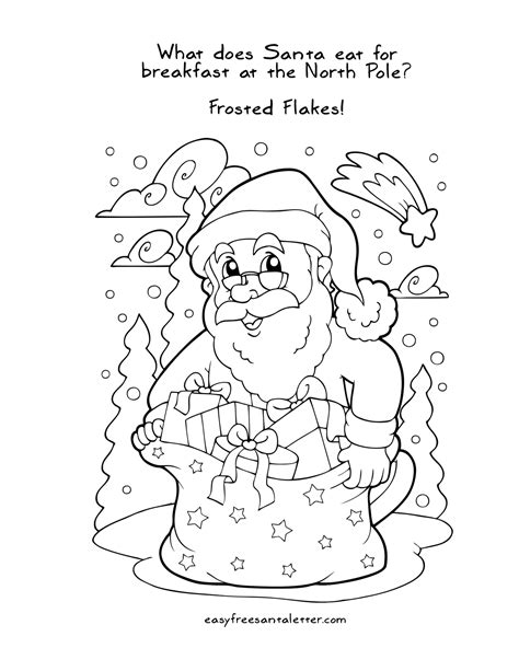 easy  letter  santa magical package santa coloring pages