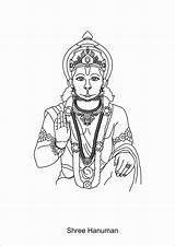 Hanuman Outline Lord sketch template