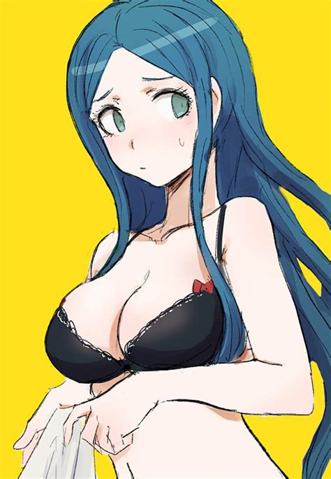 rule 34 big breasts black bra blue eyes blue hair blush