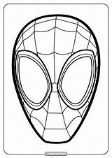 Spiderman Morales Masker Masks Kleurplaten Maske Maska Colorings Spiderverse Kleur sketch template