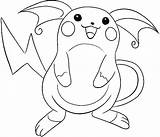 Raichu Pokemon Coloring Pages Laughing Color Chibi Printable Template Luna Getcolorings Getdrawings sketch template