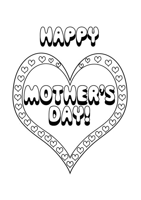 happy mothers day heart coloring pages