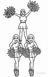Coloring Cheerleading Pages Cheerleaders Kids Stunt Printable Cheerleader Color Cool2bkids Drawing Draw Choose Board Popular sketch template