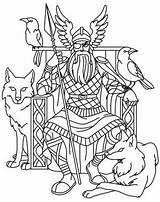 Odin Coloring Norse Pages Gods Viking Urban Dieux Threads Grecs Coloriage Mythologie Urbanthreads Embroidery Designs Broderie Colouring Paper Celtique Papier sketch template