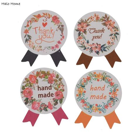 high quality  pcs gift paper labels handmade craft labels wreath