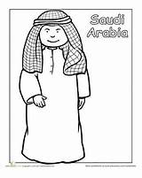 Saudi Coloring Arabia Multicultural Pages Traditional Kids Colouring Clothing Welt National Sheets Education Children Crafts Around Worksheet Detailed Arabien Template sketch template