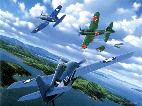 Patriotic War Aircraft Paintings Of World War 2 Planes