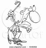 Man Cane Old Cartoon Grumpy Outline Clipart Waving Walker His Clip Toonaday Royalty Illustration Rf Clipground Leishman Ron Poster Print sketch template