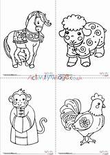 Chinese Year Colouring Pages Zodiac Animals Village Activity Explore sketch template